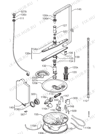 Взрыв-схема посудомоечной машины Zanussi DW6714 - Схема узла Hydraulic System 272